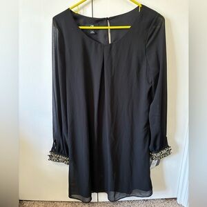 Black long sheer sleeve dress NWT!